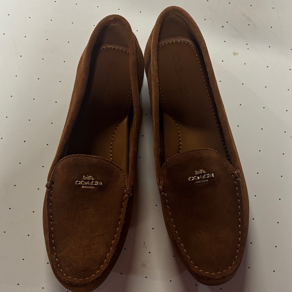 COACH Women's Chestnut Brown Suede Penny Loafers